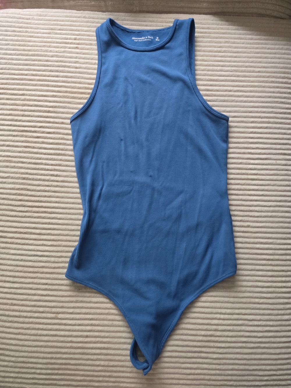 Abercrombie & Fitch Blue Ribbed Tank Bodysuit